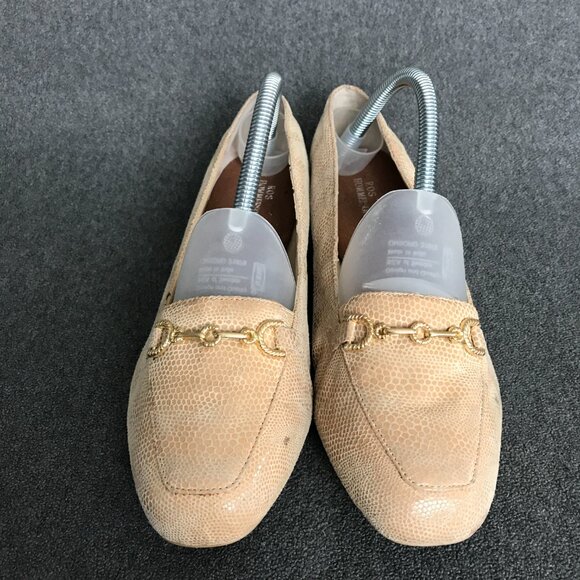 Ros Hommerson Taylor Nude Lizard Print Leather Loafers Womens Shoes Size 8.5 WW - Picture 7 of 13